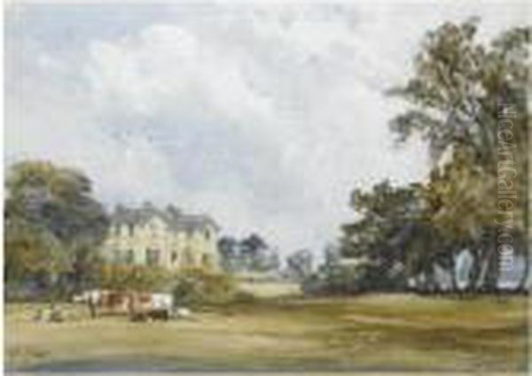 Madeley Manor, Staffordshire Oil Painting by William Callow