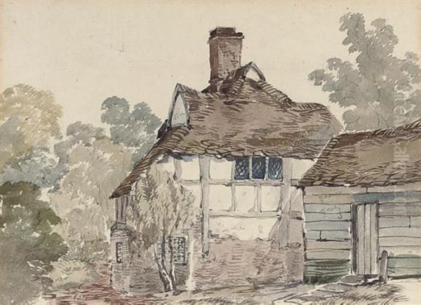 Study Of A Cottage Oil Painting by William Callow