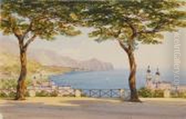 A Bay In Northern Italy Oil Painting by William Callow