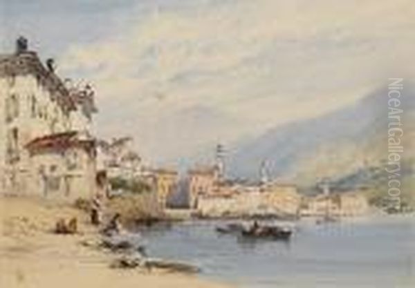 An Italian Lake Oil Painting by William Callow