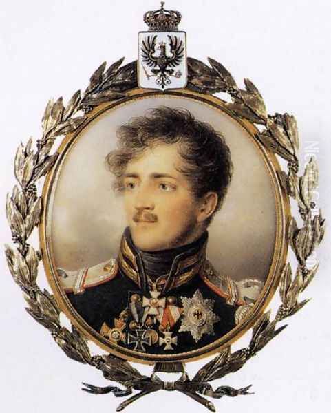 Prince August of Prussia 1814 Oil Painting by Jean-Baptiste Isabey