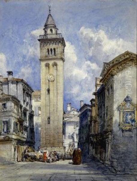 Campanile In The Campo Oil Painting by William Callow