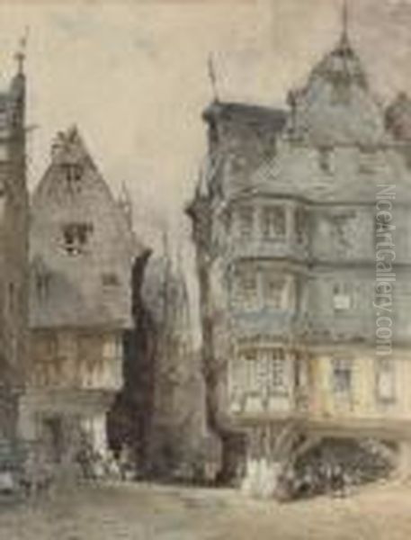 Dinan Oil Painting by William Callow