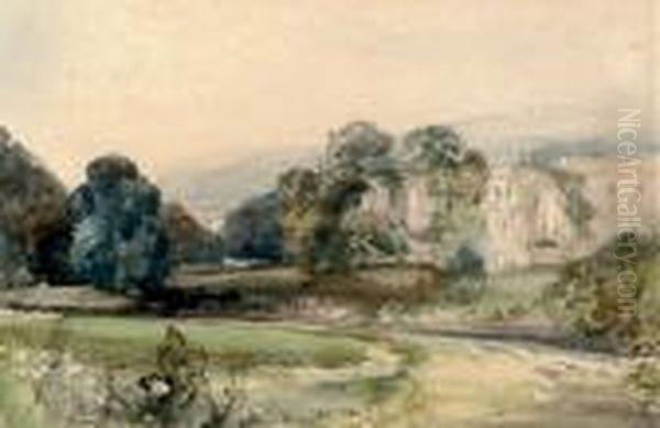 Bolton Abbey Oil Painting by William Callow