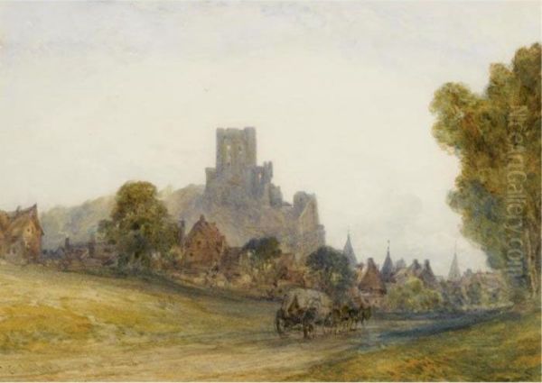 Montrichard On The Cher, Loire Valley Oil Painting by William Callow