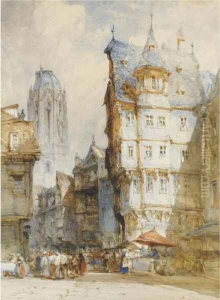 Various Properties
 

 
 
 

 
 The Market, Frankfurt Oil Painting by William Callow