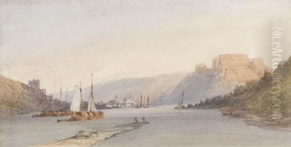 Ehrenbreitstein On The Rhine Oil Painting by William Callow