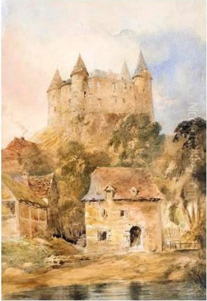 Schloss Eltz On The Rhine Oil Painting by William Callow