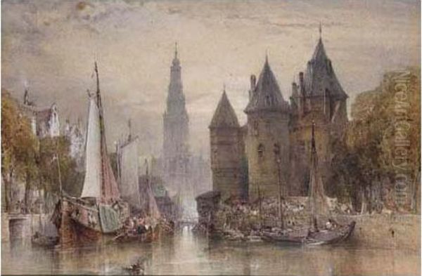 Weighing House, Amsterdam Oil Painting by William Callow