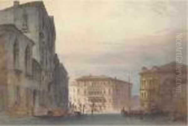 View Of The Ca' Foscari On The Grand Canal, Venice Oil Painting by William Callow