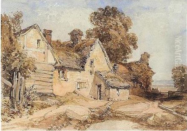 An Old Farmhouse Oil Painting by William Callow