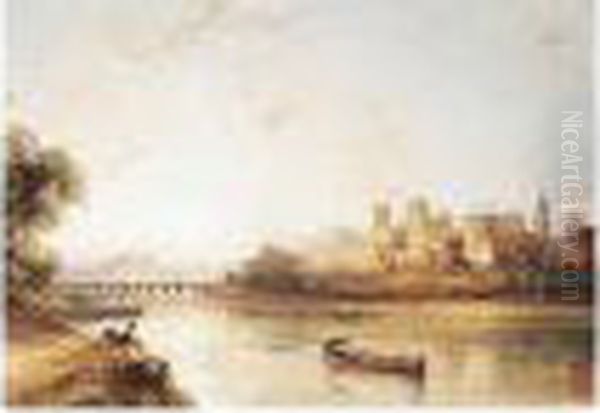 The Town Of Avignon On The Rhone Oil Painting by William Callow