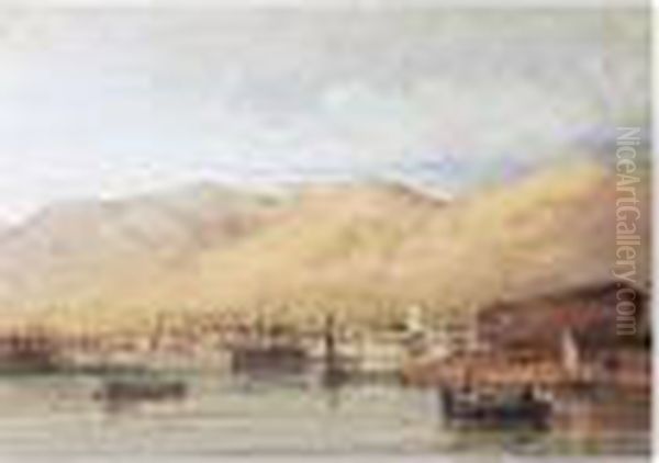 View Of The Harbour Of Toulon, France Oil Painting by William Callow