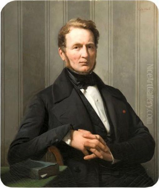 Portrait D'homme Oil Painting by Adolphe Felix Cals