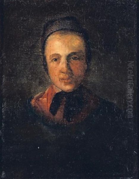 Portrait De Paysanne Oil Painting by Adolphe Felix Cals