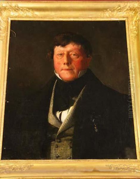 Portrait De Monsieur Lancosme De Breve Oil Painting by Adolphe Felix Cals