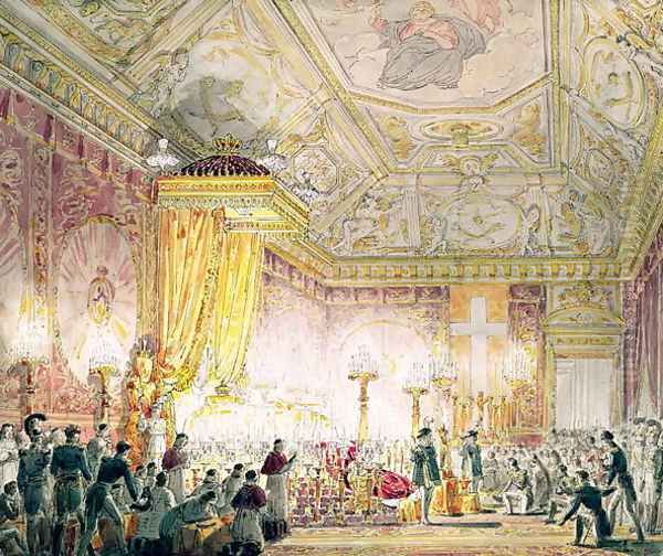 The Chapel of Rest of Louis XVIII 1755-1824 at the Tuileries Oil Painting by Jean-Baptiste Isabey