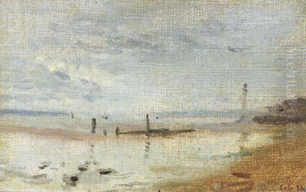 Cote Normande Oil Painting by Adolphe Felix Cals