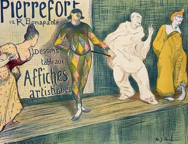 Reproduction of a poster advertising Pierrefort Artistic Posters Rue Bonaparte Oil Painting by Henri-Gabriel Ibels