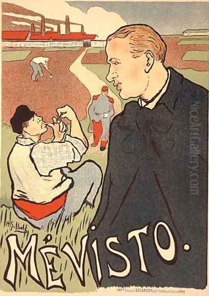 Reproduction of a poster advertising Mevisto Paris Oil Painting by Henri-Gabriel Ibels