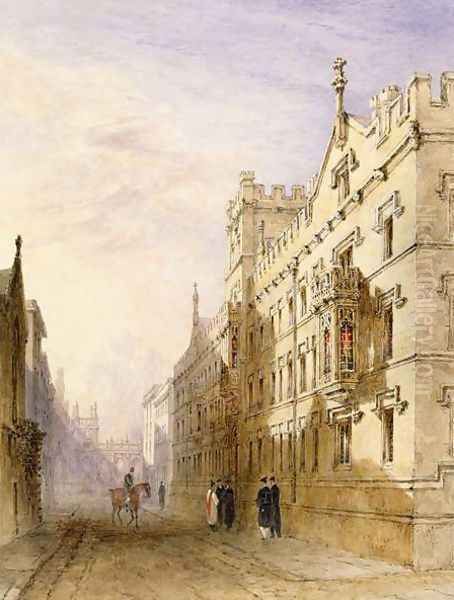 Exeter College Oxford Oil Painting by Joseph Murray Ince