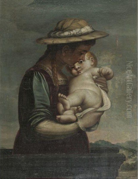 Madonna And Child Oil Painting by Luca Cambiaso