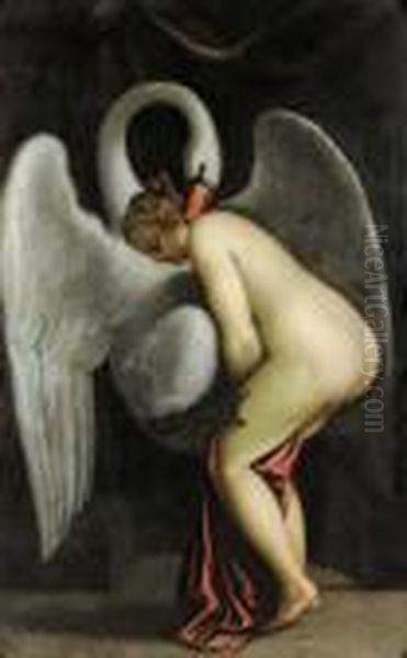 Leda E Il Cigno Oil Painting by Luca Cambiaso