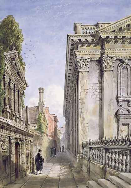 Senate House Passage Cambridge Oil Painting by Joseph Murray Ince