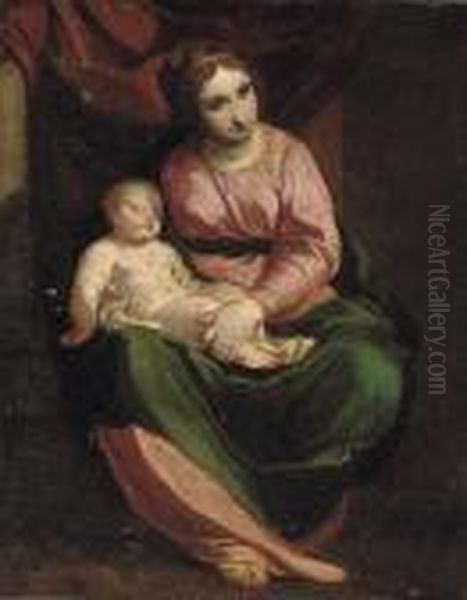 The Madonna And Child Oil Painting by Luca Cambiaso