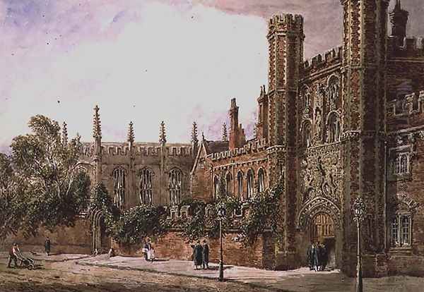 St Johns College Cambridge Oil Painting by Joseph Murray Ince