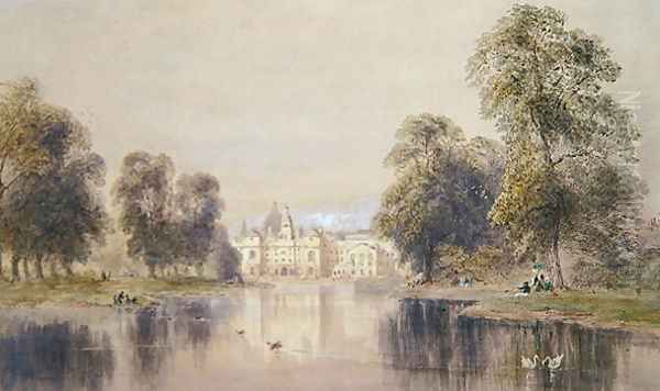 The Horse Guards from the Bridge St Jamess Park Oil Painting by Joseph Murray Ince