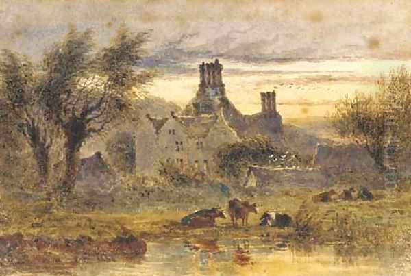 Newton, near Brecon Oil Painting by Joseph Murray Ince