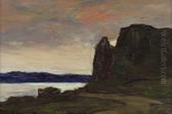 The Rocks Of Kerrera Oil Painting by David Young Cameron