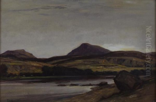 River Landscape, Perthshire Oil Painting by David Young Cameron