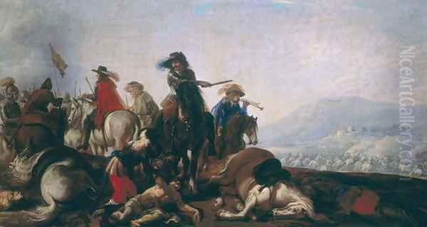 After the Battle Oil Painting by Il Borgognone