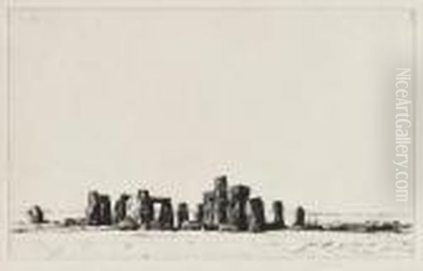 Stone Henge Oil Painting by David Young Cameron