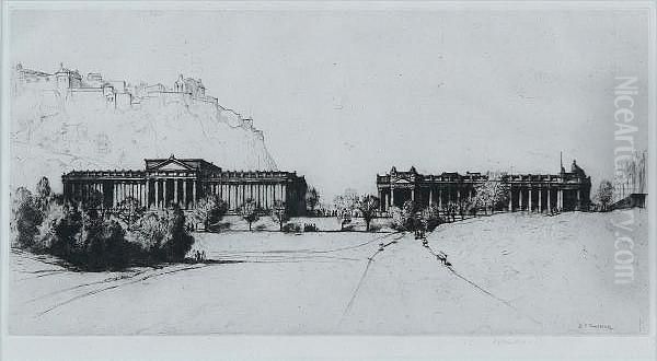 Edinburgh, Signed In Pencil, Etching Oil Painting by David Young Cameron