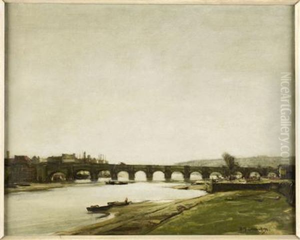 Morning, Berwick - On - Tweed Oil Painting by David Young Cameron