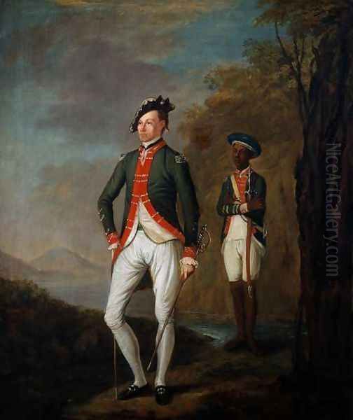 A British Officer of a Madras Sepoy Battalion Attended by a Sepoy Servant Oil Painting by Carl C.A. von Imhoff