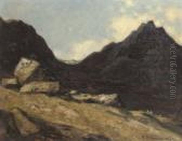 Among The Arran Hills Oil Painting by David Young Cameron