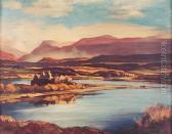 Kilchurn Castle, Loch Awe Oil Painting by David Young Cameron