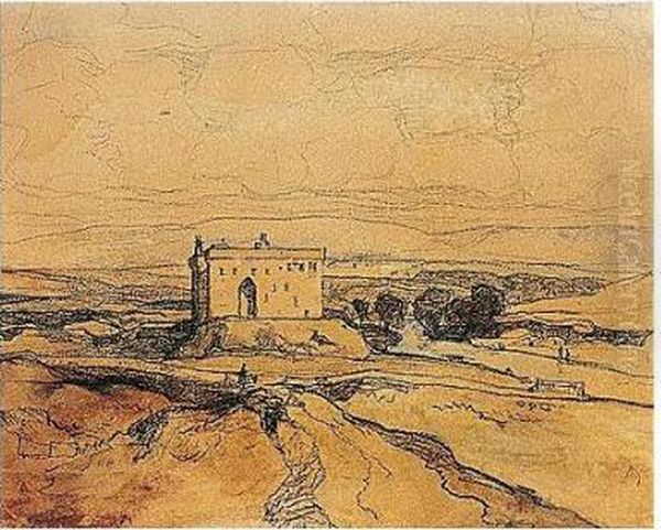 Hermitage Castle Oil Painting by David Young Cameron