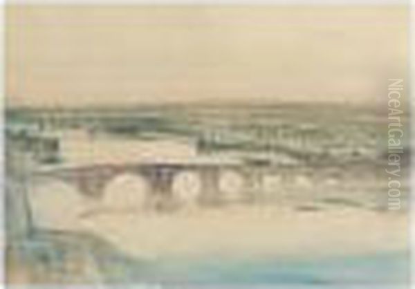 Berwick Bridge Oil Painting by David Young Cameron