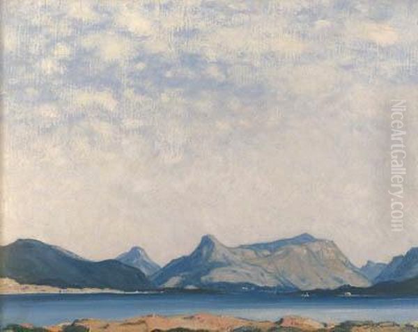 A Sea Loch Oil Painting by David Young Cameron