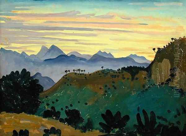 Sunset Sierra da Ronda Oil Painting by James Dickson Innes