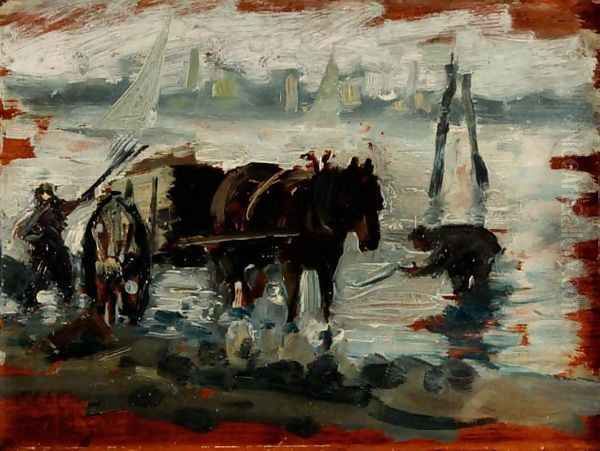 Gathering Kelp Oil Painting by Isaac Israels