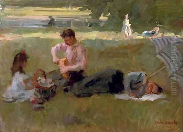 Picnic in the Bois de Boulogne, Paris Oil Painting by Isaac Israels