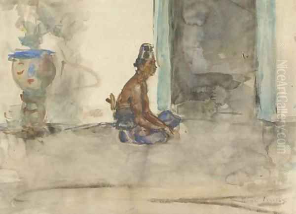 In the Kraton, Solo Oil Painting by Isaac Israels