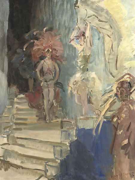 Revue girls at Scala, The Hague Oil Painting by Isaac Israels