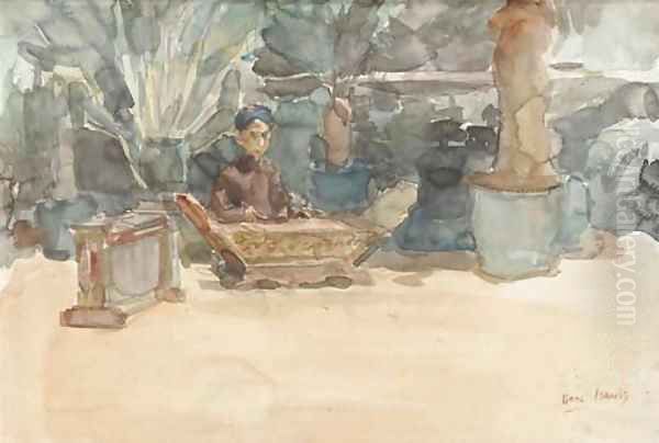 The Gamalan player Oil Painting by Isaac Israels